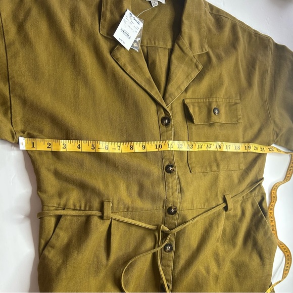 Madewell NWT Belted Safari Romper Distant Olive Sz L Gorpcore Utility Gamine - Picture 7 of 10